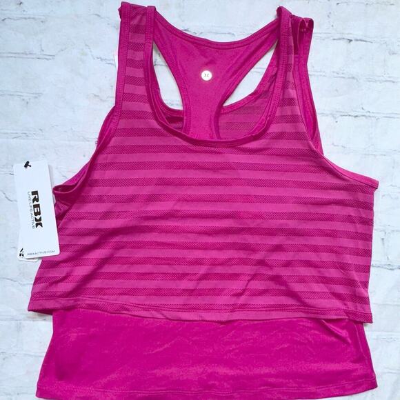 NWT Women’s Small RBX Active Double Layer Cropped Workout Tank Top Med Pink - Picture 5 of 7